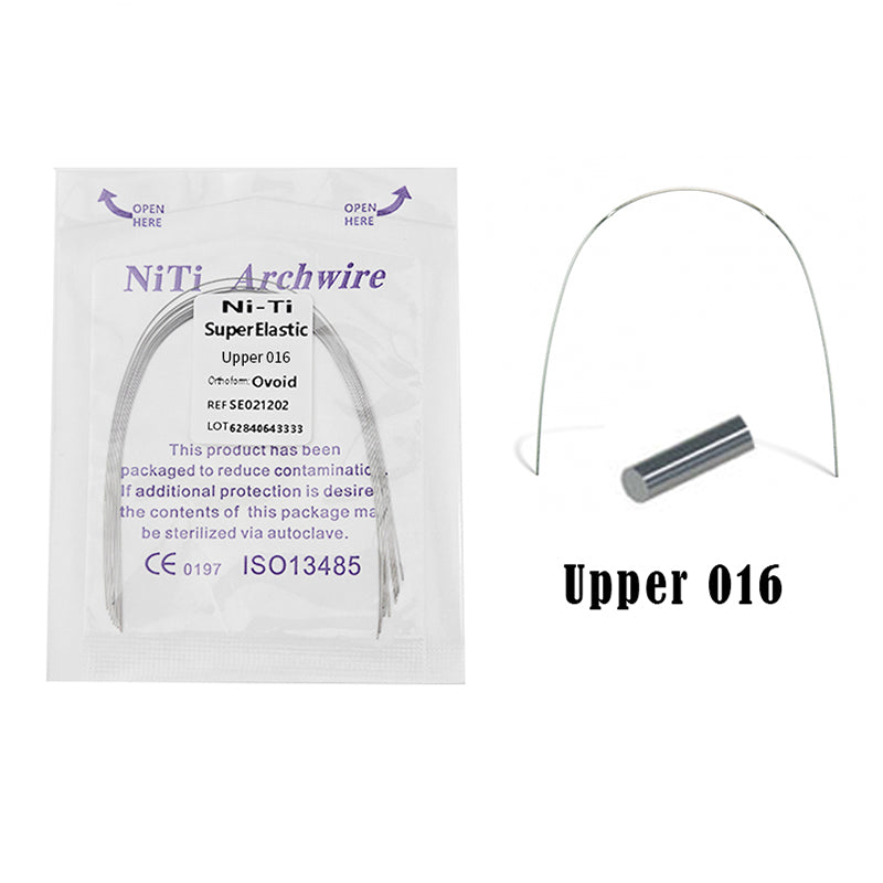 LYuen 10Pcs Dental Heat Activated NiTi Archwires – Thermal Activated Natural Form Orthodontic Arc, Round/Rectangular for Teeth Braces, Multiple Sizes Upper/Lower