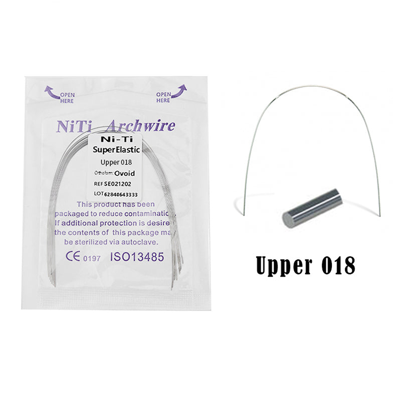 LYuen 10Pcs Dental Heat Activated NiTi Archwires – Thermal Activated Natural Form Orthodontic Arc, Round/Rectangular for Teeth Braces, Multiple Sizes Upper/Lower