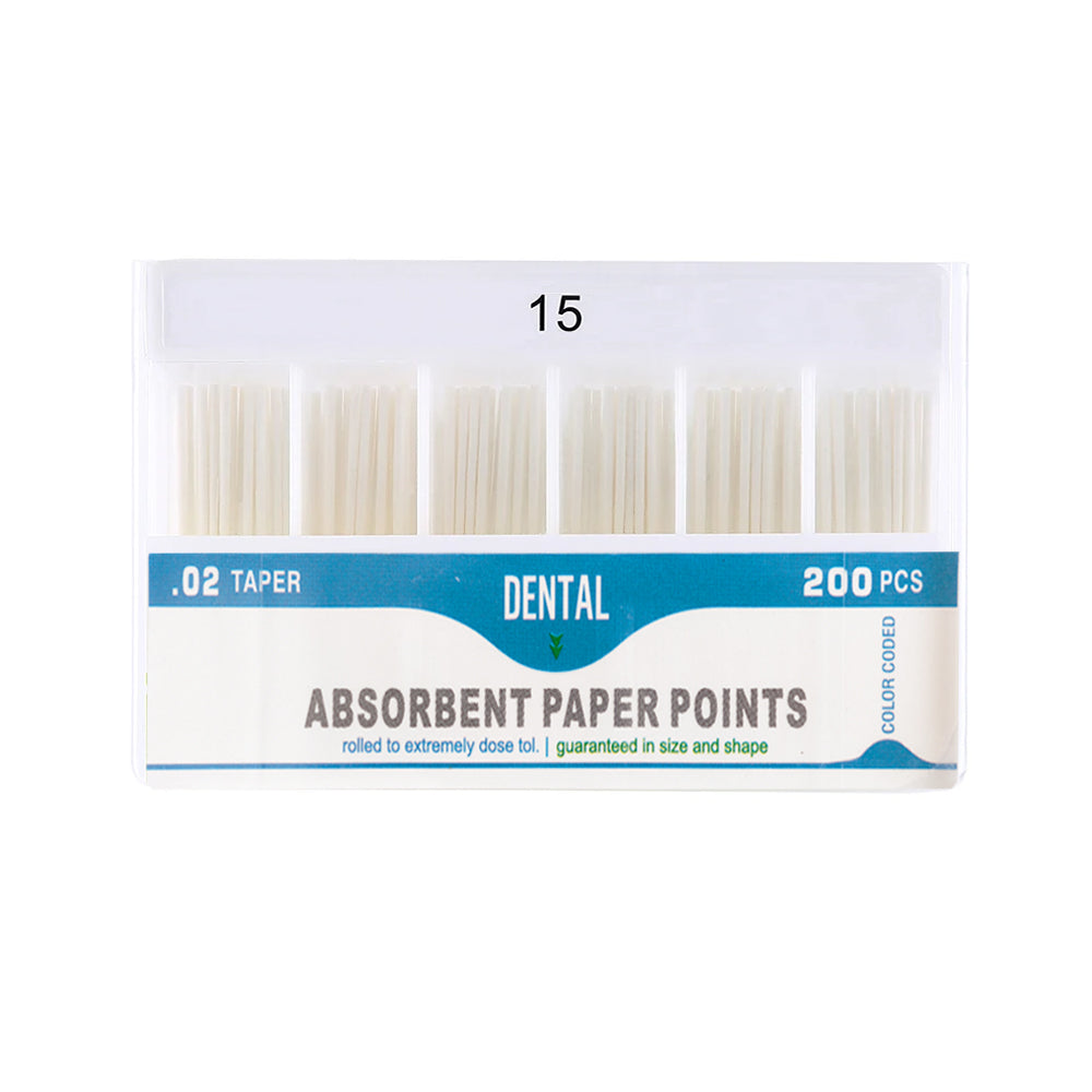 LYuen Dental Absorbent Paper Points Taper 02/04/06 Pure Cotton Fiber Root Canal Drying Endodontist Dentist Consumables Multiple Sizes Color-Coded
