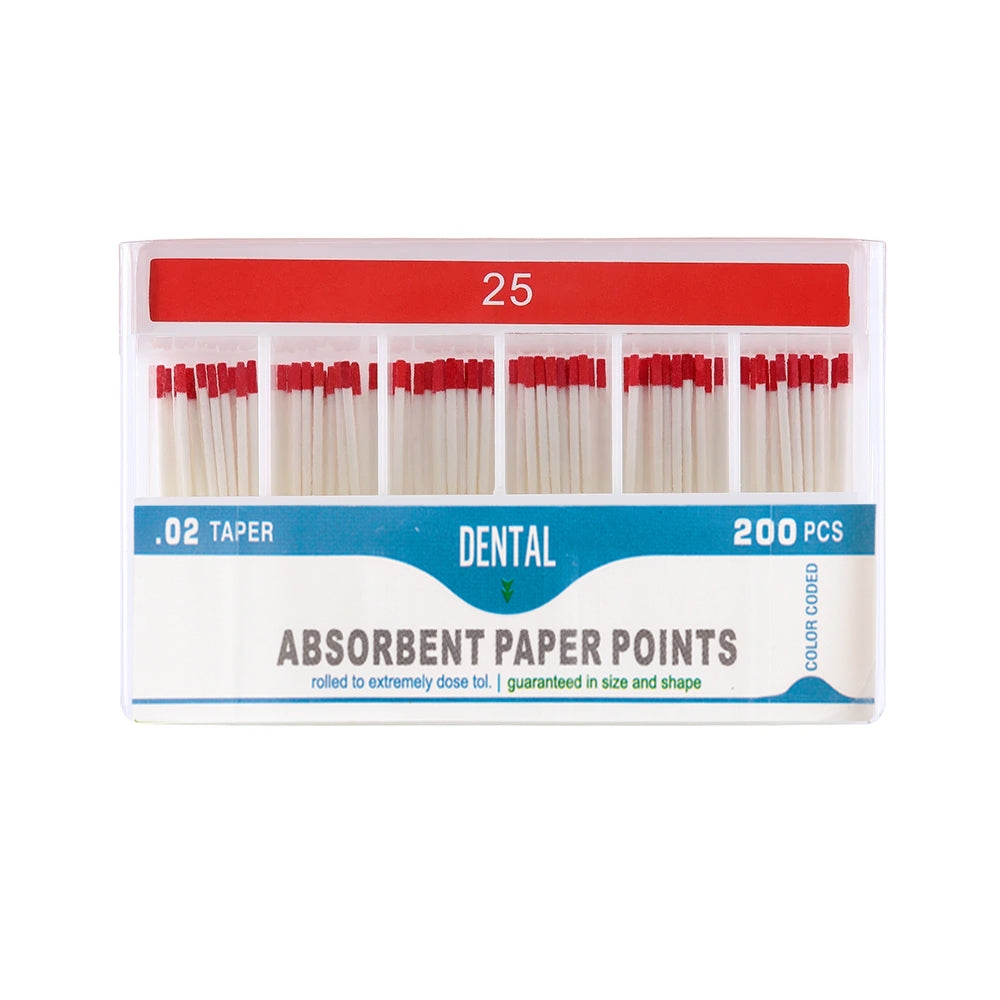 LYuen Dental Absorbent Paper Points Taper 02/04/06 Pure Cotton Fiber Root Canal Drying Endodontist Dentist Consumables Multiple Sizes Color-Coded