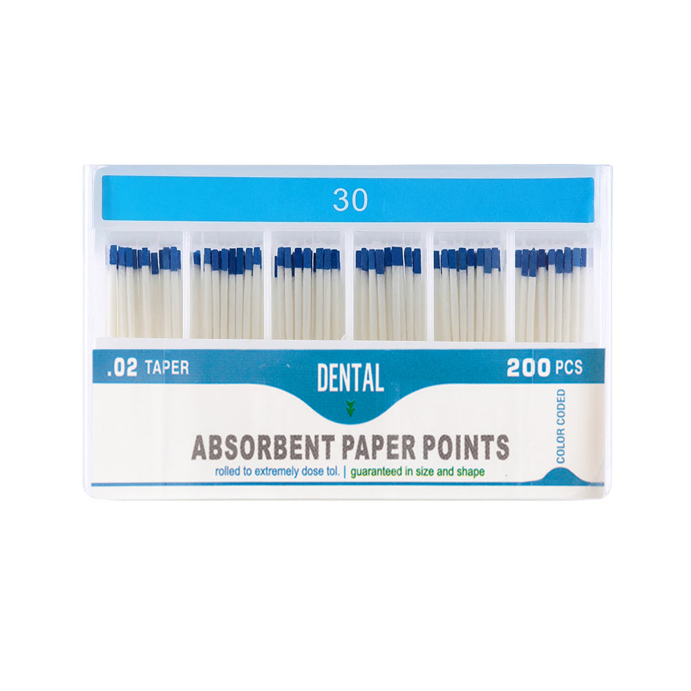 LYuen Dental Absorbent Paper Points Taper 02/04/06 Pure Cotton Fiber Root Canal Drying Endodontist Dentist Consumables Multiple Sizes Color-Coded