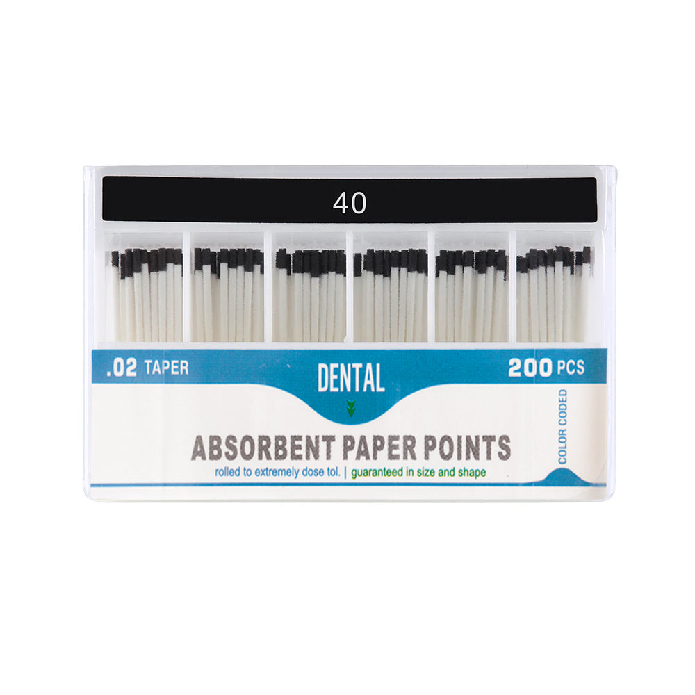 LYuen Dental Absorbent Paper Points Taper 02/04/06 Pure Cotton Fiber Root Canal Drying Endodontist Dentist Consumables Multiple Sizes Color-Coded