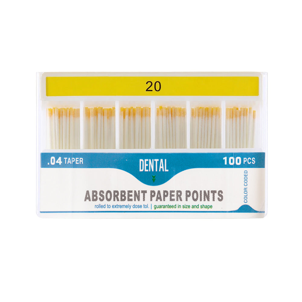 LYuen Dental Absorbent Paper Points Taper 02/04/06 Pure Cotton Fiber Root Canal Drying Endodontist Dentist Consumables Multiple Sizes Color-Coded