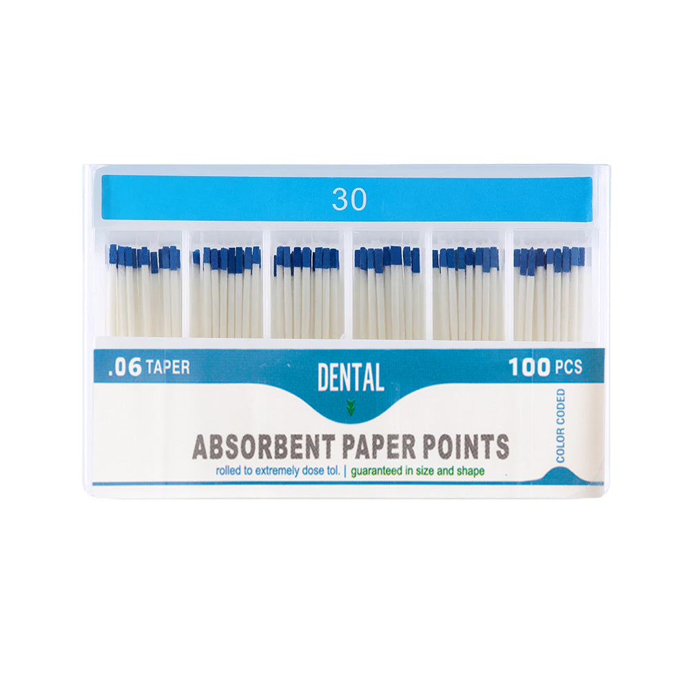 LYuen Dental Absorbent Paper Points Taper 02/04/06 Pure Cotton Fiber Root Canal Drying Endodontist Dentist Consumables Multiple Sizes Color-Coded