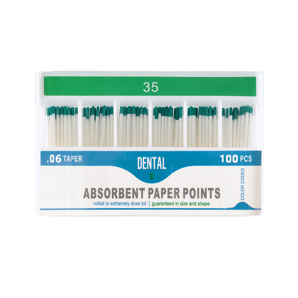 LYuen Dental Absorbent Paper Points Taper 02/04/06 Pure Cotton Fiber Root Canal Drying Endodontist Dentist Consumables Multiple Sizes Color-Coded
