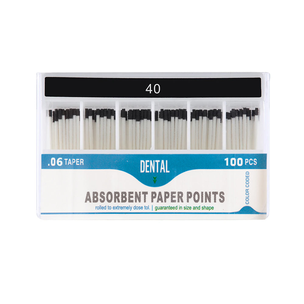 LYuen Dental Absorbent Paper Points Taper 02/04/06 Pure Cotton Fiber Root Canal Drying Endodontist Dentist Consumables Multiple Sizes Color-Coded