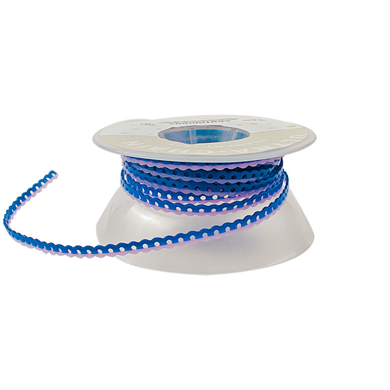 LYuen Two-Tone Orthodontic Elastic Power Chain 15ft Long Roll High Flexibility Rubber Dentist Orthodontic Supplies Dual-Color Alternating Easy Identification Continuous Short Long Space Closing