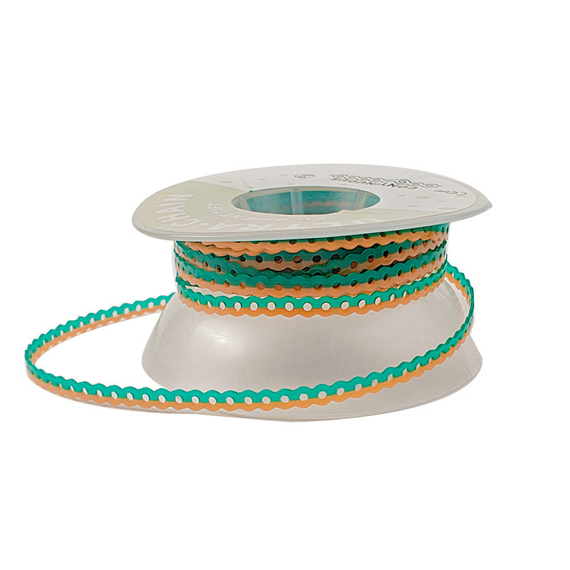 LYuen Two-Tone Orthodontic Elastic Power Chain 15ft Long Roll High Flexibility Rubber Dentist Orthodontic Supplies Dual-Color Alternating Easy Identification Continuous Short Long Space Closing