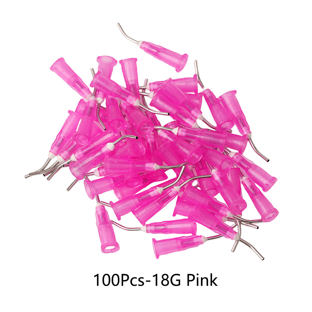 LYuen Dental Irrigation Bent Needle Tips 100pcs/Box Flexible Design Acid Etchant Resin Delivery Dentist Consumables Syringe Tips