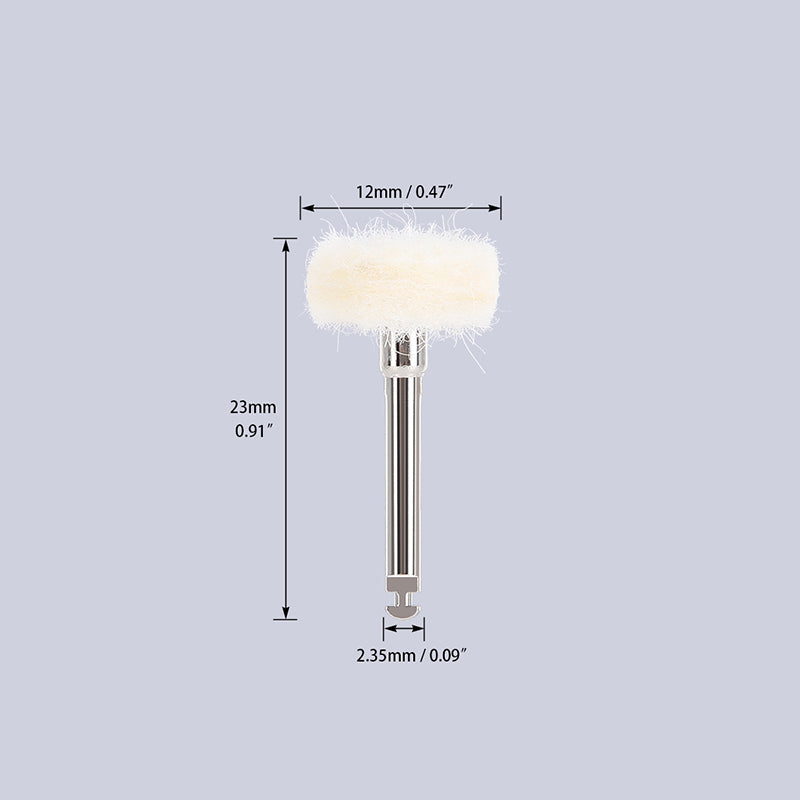 LYuen 5Pcs Dental Polishing Brush Set – Felt/Wool/Cotton/Goat Hair Wheels, RA 2.35mm Shank for Rotary Tools, Autoclavable Polisher