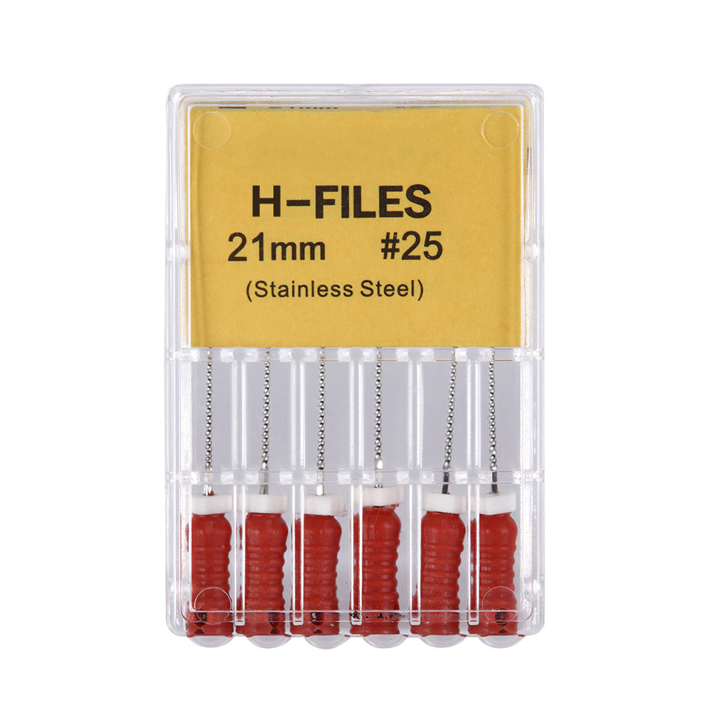 LYuen Hand Use H Files 21mm/25mm Stainless Steel High Filing Efficiency Dentist Endodontic Root Canal Treatment Multiple Sizes Available