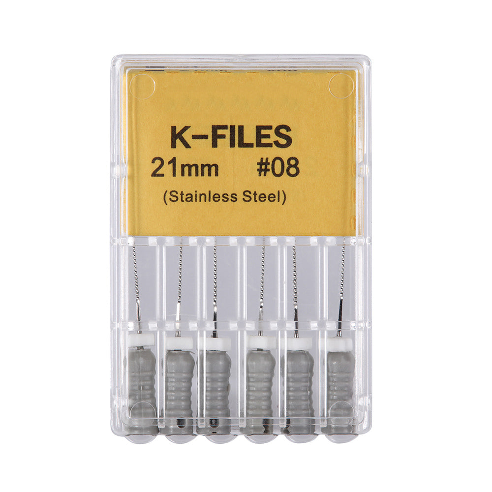 LYuen Stainless Steel Hand K File Root Canal Treatment 21mm/25mm/31mm Multiple Lengths Available Medical Stainless Steel Dentist Endodontic Instruments