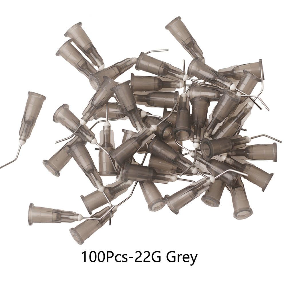 LYuen Dental Irrigation Bent Needle Tips 100pcs/Box Flexible Design Acid Etchant Resin Delivery Dentist Consumables Syringe Tips