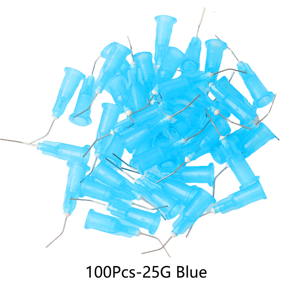 LYuen Dental Irrigation Bent Needle Tips 100pcs/Box Flexible Design Acid Etchant Resin Delivery Dentist Consumables Syringe Tips