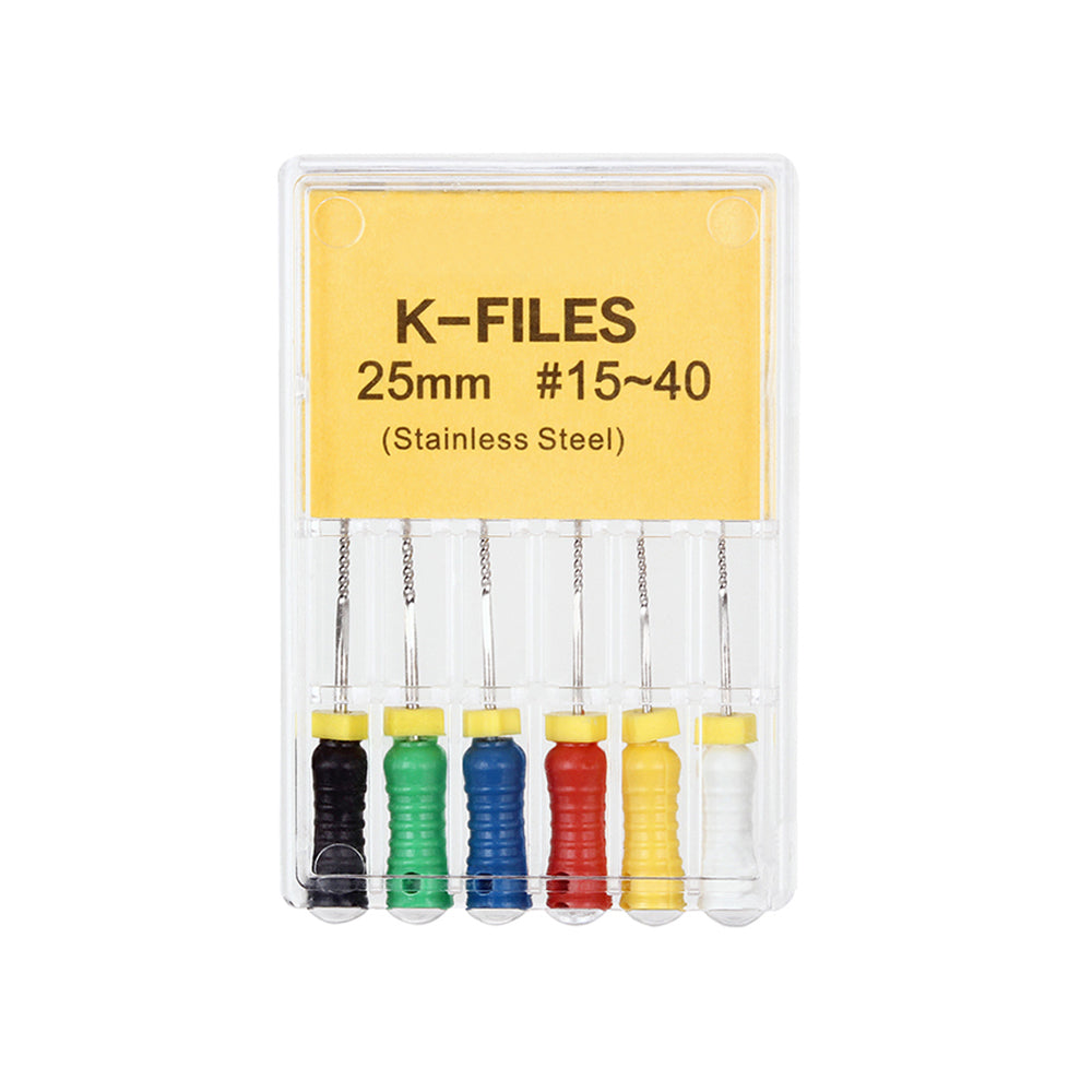 LYuen Stainless Steel Hand K File Root Canal Treatment 21mm/25mm/31mm Multiple Lengths Available Medical Stainless Steel Dentist Endodontic Instruments