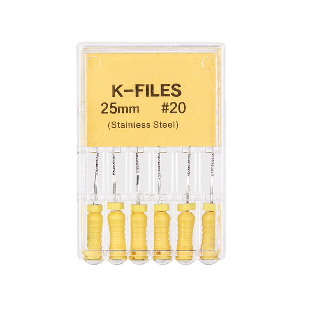 LYuen Stainless Steel Hand K File Root Canal Treatment 21mm/25mm/31mm Multiple Lengths Available Medical Stainless Steel Dentist Endodontic Instruments