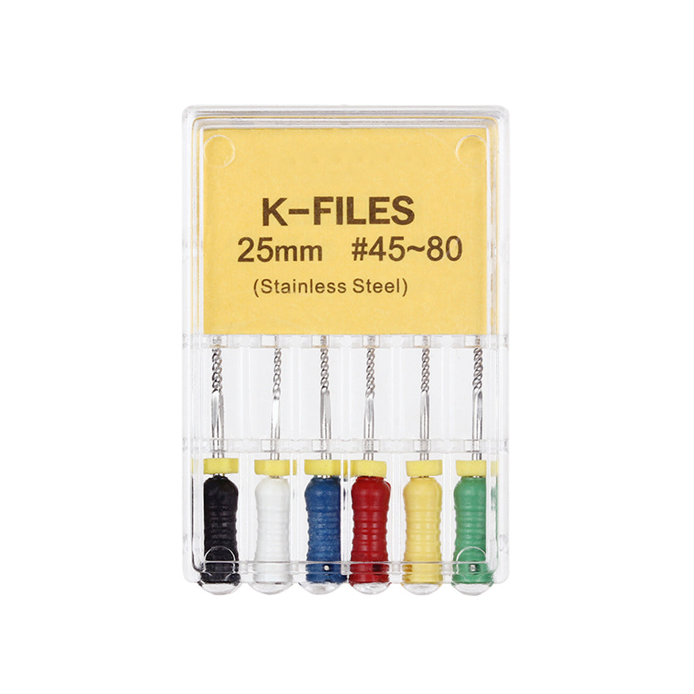 LYuen Stainless Steel Hand K File Root Canal Treatment 21mm/25mm/31mm Multiple Lengths Available Medical Stainless Steel Dentist Endodontic Instruments