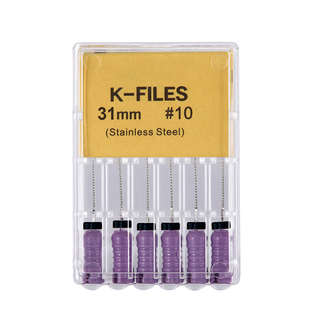 LYuen Stainless Steel Hand K File Root Canal Treatment 21mm/25mm/31mm Multiple Lengths Available Medical Stainless Steel Dentist Endodontic Instruments