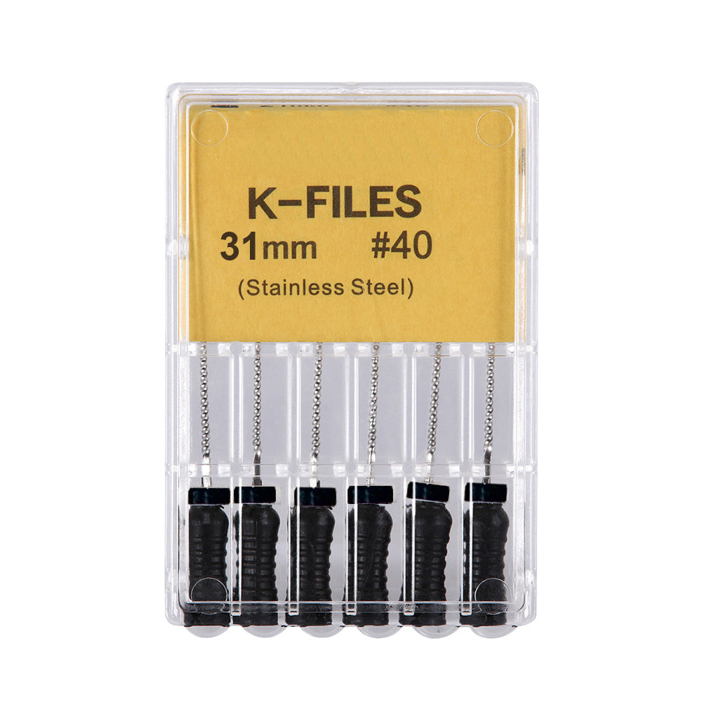 LYuen Stainless Steel Hand K File Root Canal Treatment 21mm/25mm/31mm Multiple Lengths Available Medical Stainless Steel Dentist Endodontic Instruments