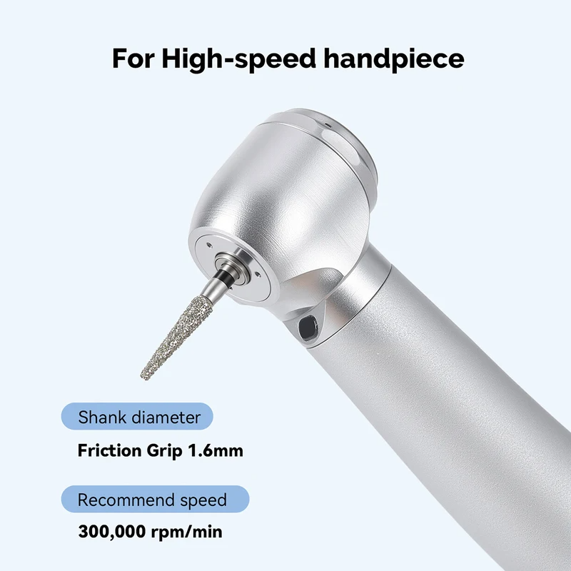 LYuen 10Pcs Super Coarse Diamond Burs Kit – Multiple Shapes for Crown/Cavity Preparation, FG 1.6mm for High Speed Handpiece, with Black Storage Box (All Super Coarse Grit)