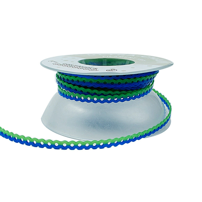 LYuen Two-Tone Orthodontic Elastic Power Chain 15ft Long Roll High Flexibility Rubber Dentist Orthodontic Supplies Dual-Color Alternating Easy Identification Continuous Short Long Space Closing
