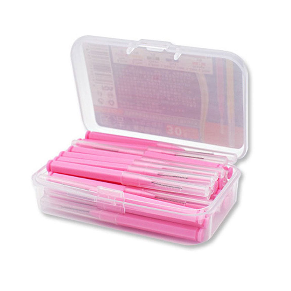 LYuen 30Pcs Dental Floss Picks Set – Portable Interdental Brushes for Deep Cleaning, Plastic Handle Travel Oral Care Kit