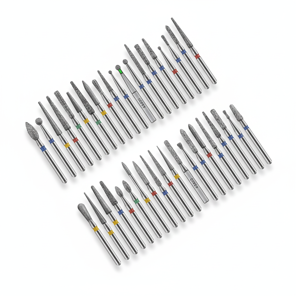 LYuen 50Pcs Dental Diamond Burs Set – FG 1.6mm High Speed Handpiece Burs, Polishing & Whitening Lab Material, Mixed Types Available (50 Burs Per Type)