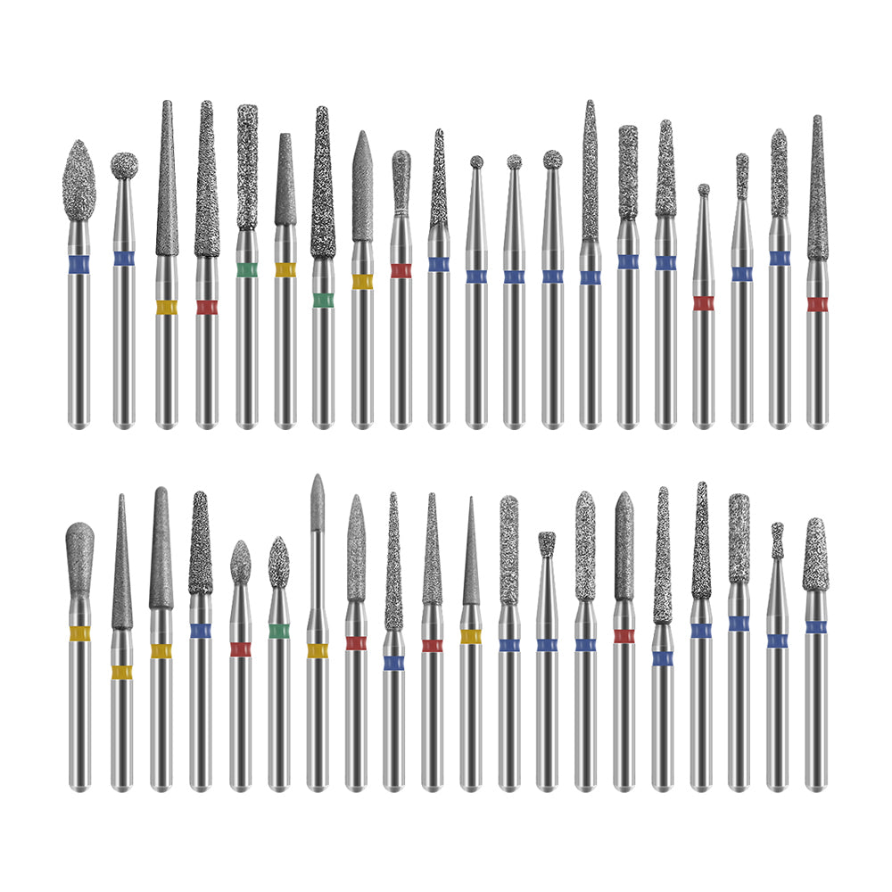 LYuen 50Pcs Dental Diamond Burs Set – FG 1.6mm High Speed Handpiece Burs, Polishing & Whitening Lab Material, Mixed Types Available (50 Burs Per Type)