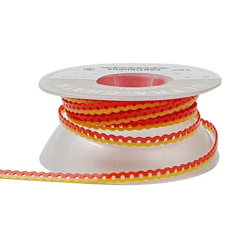 LYuen Two-Tone Orthodontic Elastic Power Chain 15ft Long Roll High Flexibility Rubber Dentist Orthodontic Supplies Dual-Color Alternating Easy Identification Continuous Short Long Space Closing