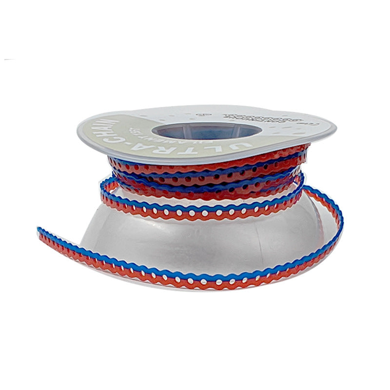 LYuen Two-Tone Orthodontic Elastic Power Chain 15ft Long Roll High Flexibility Rubber Dentist Orthodontic Supplies Dual-Color Alternating Easy Identification Continuous Short Long Space Closing