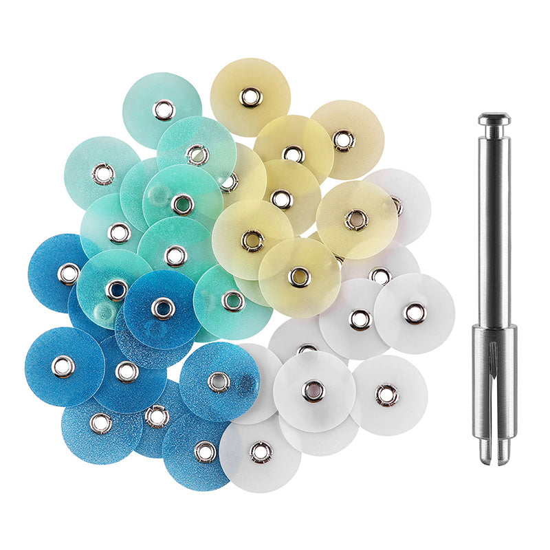 LYuen Autoclavable Polishing Discs-Dental Polishing Discs +Mandrel,Autoclavable Polishing Discs,Dental Consumables for Lab & Clinic(Mixed Grits)