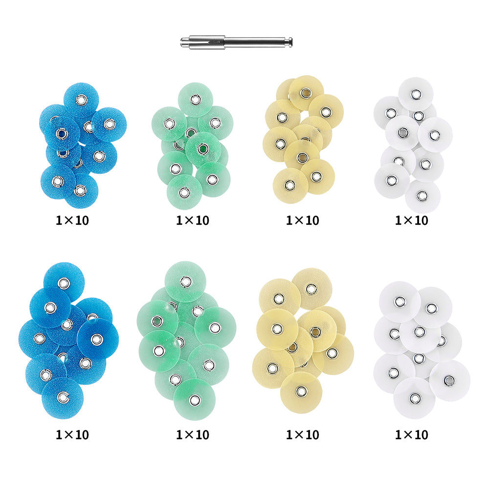 LYuen Autoclavable Polishing Discs-Dental Polishing Discs +Mandrel,Autoclavable Polishing Discs,Dental Consumables for Lab & Clinic(Mixed Grits)