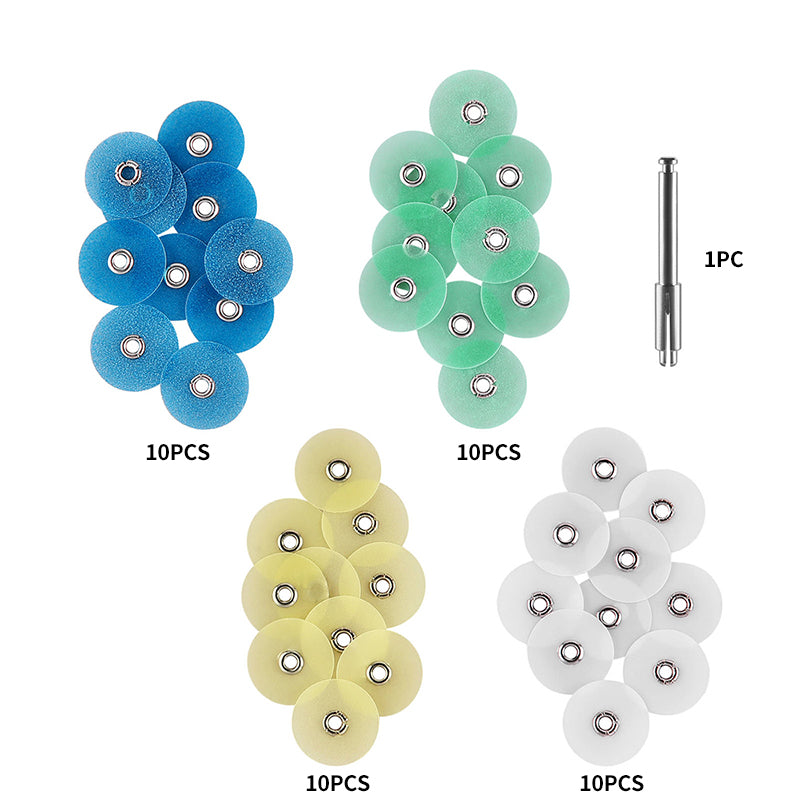 LYuen Autoclavable Polishing Discs-Dental Polishing Discs +Mandrel,Autoclavable Polishing Discs,Dental Consumables for Lab & Clinic(Mixed Grits)