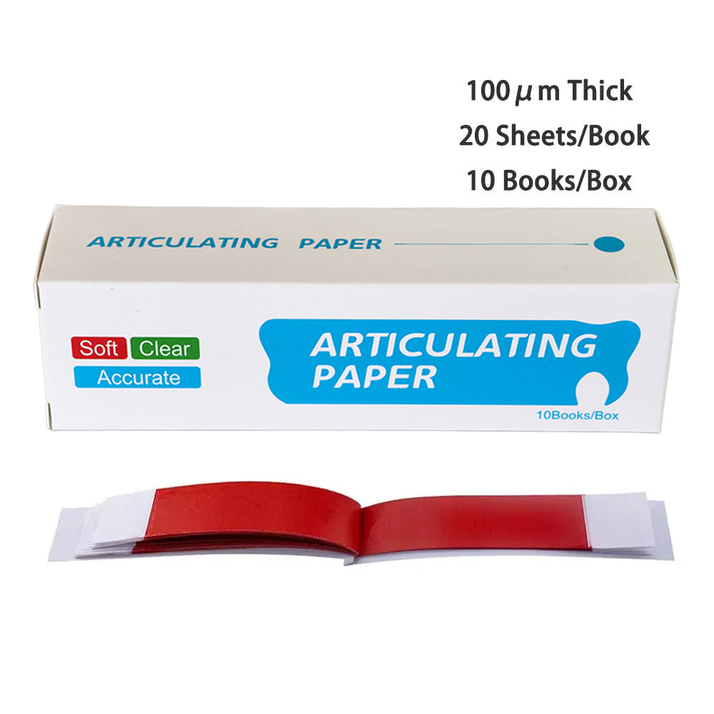 LYuen Dental Articulating Paper Red Blue Two Colors 30μm/100μm Thickness Optional Wax-Coated Paper Dentist Occlusion Examination 200/400 Sheets/Box