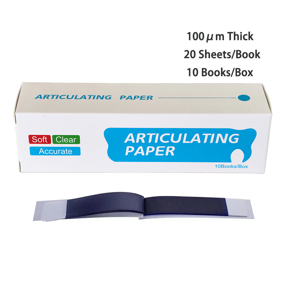 LYuen Dental Articulating Paper Red Blue Two Colors 30μm/100μm Thickness Optional Wax-Coated Paper Dentist Occlusion Examination 200/400 Sheets/Box