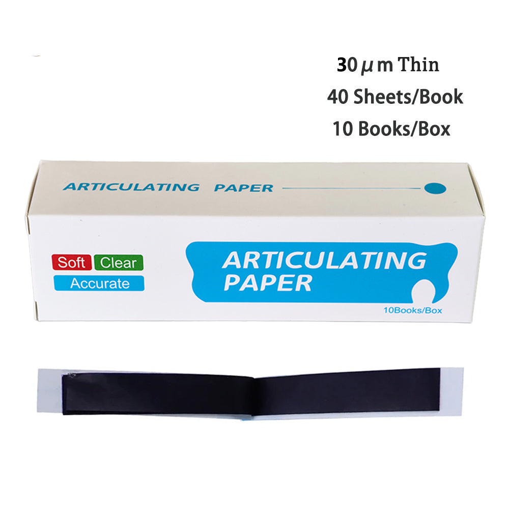 LYuen Dental Articulating Paper Red Blue Two Colors 30μm/100μm Thickness Optional Wax-Coated Paper Dentist Occlusion Examination 200/400 Sheets/Box