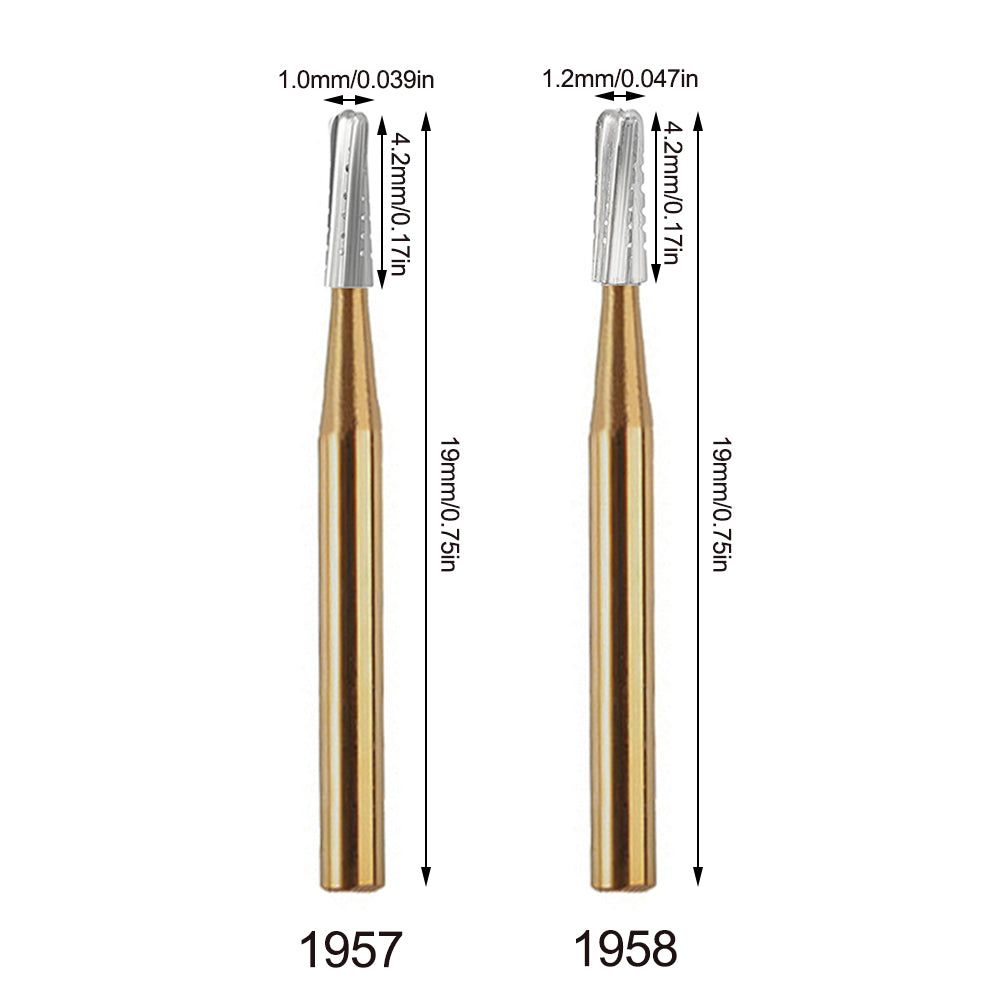 LYuen 10Pcs Dental Carbide Bur Set-FG1957/FG1958/FG557 Tungsten Steel Crown Metal Cutting Burs, High Speed Handpiece Dentistry Lab Tools (1.6mm)