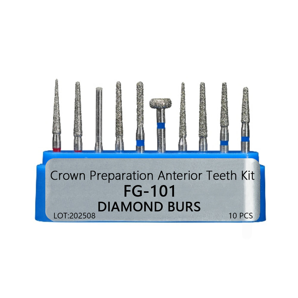 LYuen Dental Diamond FG Burs Kit Set – Full Series FG-101 to FG-117 for Crown/Cavity/Inlay/Ceramic/Composite Preparation, Polishing & Restoration, High Speed Handpiece Tools