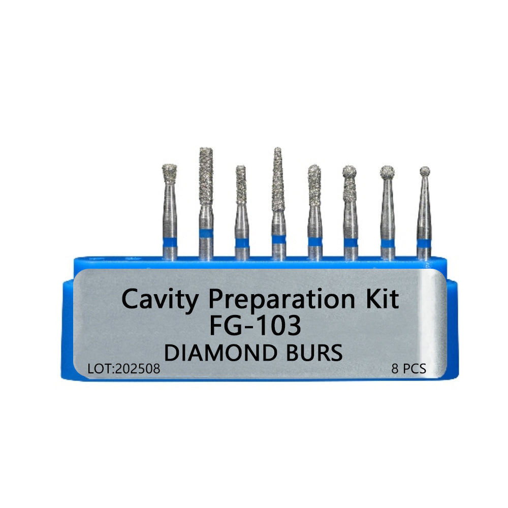 LYuen Dental Diamond FG Burs Kit Set – Full Series FG-101 to FG-117 for Crown/Cavity/Inlay/Ceramic/Composite Preparation, Polishing & Restoration, High Speed Handpiece Tools