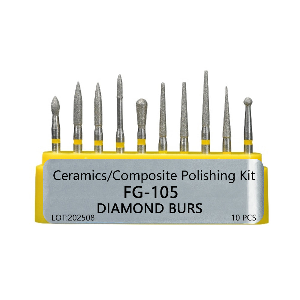 LYuen Dental Diamond FG Burs Kit Set – Full Series FG-101 to FG-117 for Crown/Cavity/Inlay/Ceramic/Composite Preparation, Polishing & Restoration, High Speed Handpiece Tools