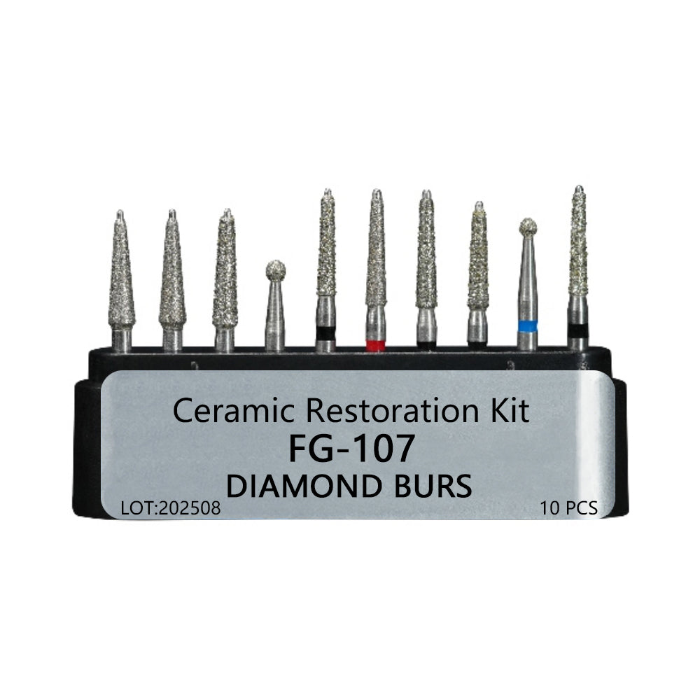 LYuen Dental Diamond FG Burs Kit Set – Full Series FG-101 to FG-117 for Crown/Cavity/Inlay/Ceramic/Composite Preparation, Polishing & Restoration, High Speed Handpiece Tools