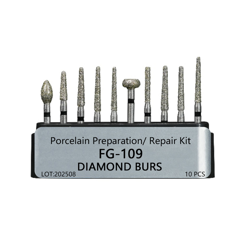 LYuen Dental Diamond FG Burs Kit Set – Full Series FG-101 to FG-117 for Crown/Cavity/Inlay/Ceramic/Composite Preparation, Polishing & Restoration, High Speed Handpiece Tools