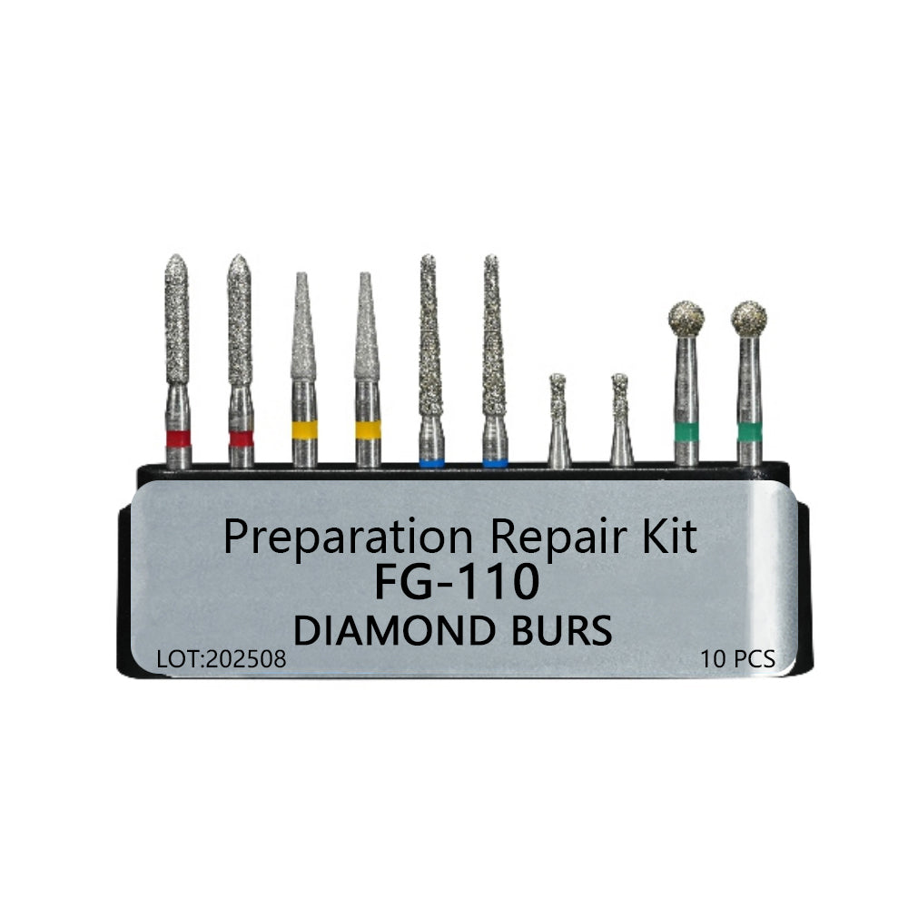 LYuen Dental Diamond FG Burs Kit Set – Full Series FG-101 to FG-117 for Crown/Cavity/Inlay/Ceramic/Composite Preparation, Polishing & Restoration, High Speed Handpiece Tools
