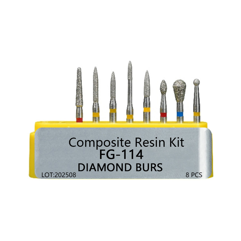 LYuen Dental Diamond FG Burs Kit Set – Full Series FG-101 to FG-117 for Crown/Cavity/Inlay/Ceramic/Composite Preparation, Polishing & Restoration, High Speed Handpiece Tools