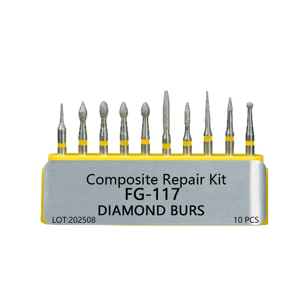 LYuen Dental Diamond FG Burs Kit Set – Full Series FG-101 to FG-117 for Crown/Cavity/Inlay/Ceramic/Composite Preparation, Polishing & Restoration, High Speed Handpiece Tools
