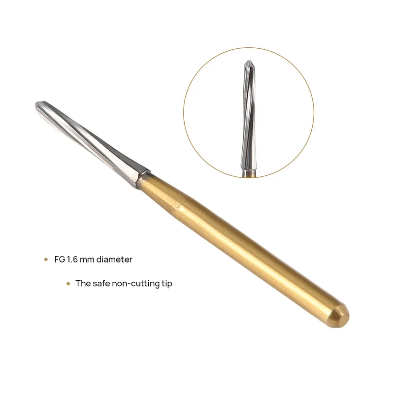 LYuen 5Pcs Endodontic Carbide Burs – FG 1.6mm Tungsten Steel Shaping Tool for High Speed Handpiece, Root Canal Access Preparations (21/25/28mm)
