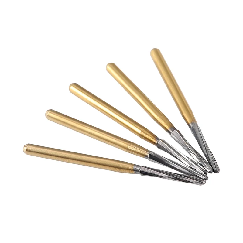 LYuen 5Pcs Endodontic Carbide Burs – FG 1.6mm Tungsten Steel Shaping Tool for High Speed Handpiece, Root Canal Access Preparations (21/25/28mm)
