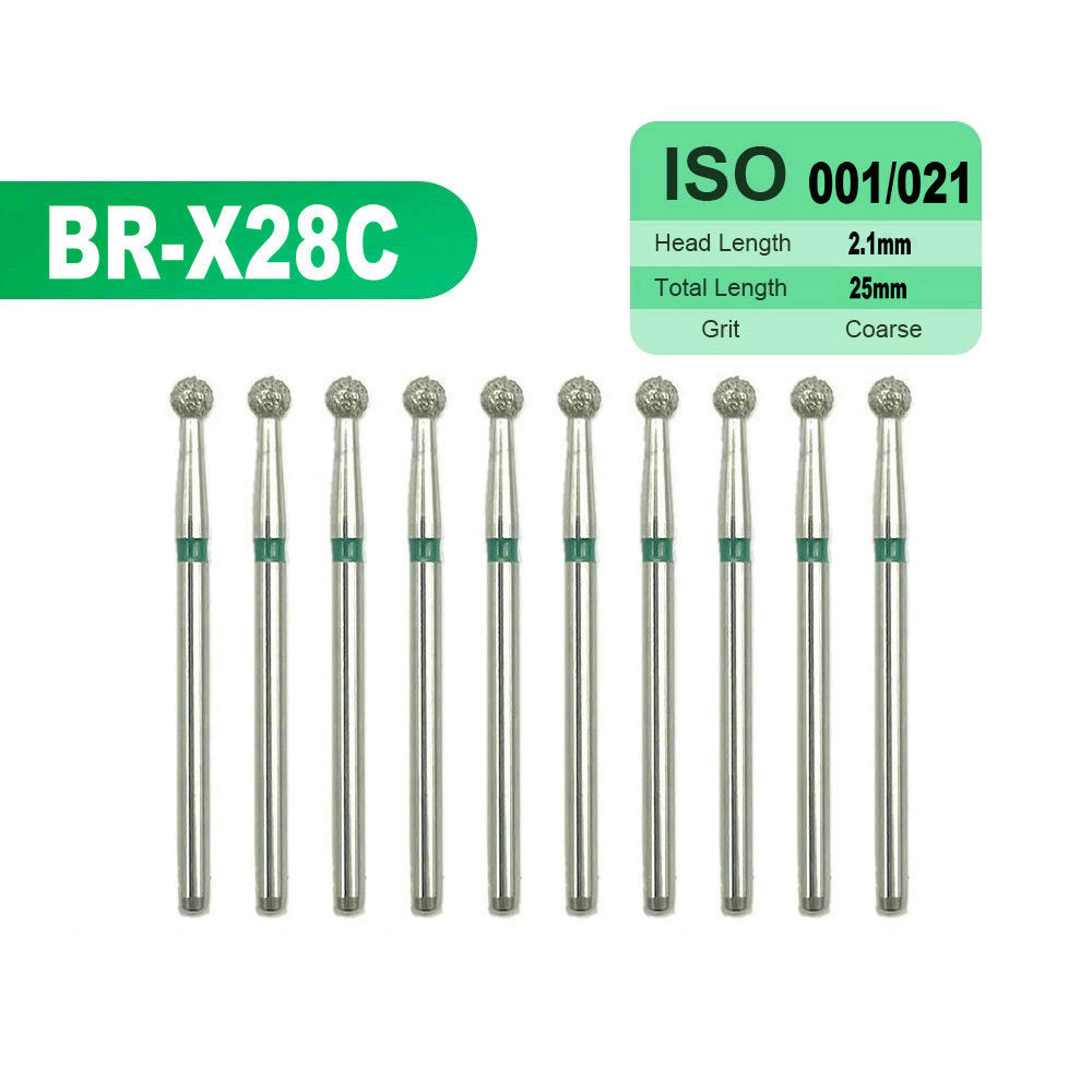 LYuen 10pcs Extra Long Diamond Burs – FG 1.6mm， 25mm Total Length for Deep Cavity & Crown Preparation, Natural Emery Powder Sharp Cutting, Dentistry Tools