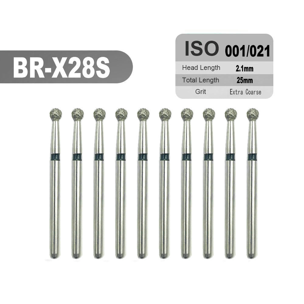 LYuen 10pcs Extra Long Diamond Burs – FG 1.6mm， 25mm Total Length for Deep Cavity & Crown Preparation, Natural Emery Powder Sharp Cutting, Dentistry Tools