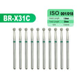LYuen 10pcs Extra Long Diamond Burs – FG 1.6mm， 25mm Total Length for Deep Cavity & Crown Preparation, Natural Emery Powder Sharp Cutting, Dentistry Tools